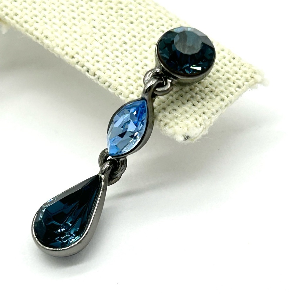 Givenchy Blue Crystal Drop Earrings - Picture 3 of 4